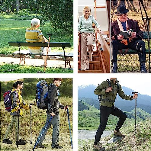 Bastones plegables para personas mayores, hombres y mujeres