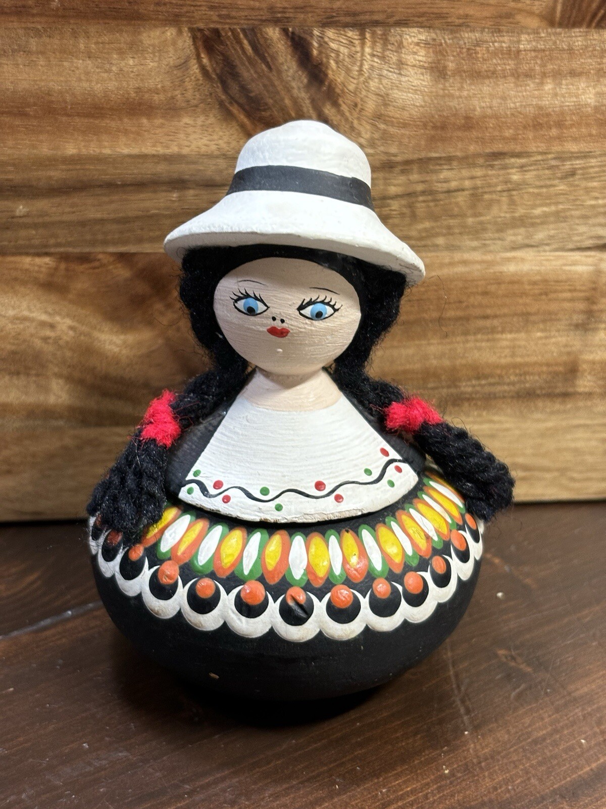Columbian Girl Wooden Trinket Box