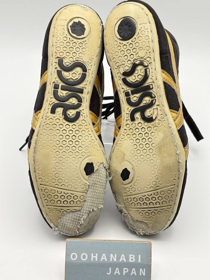 ASICS EX-EO Old model Wrestling Boxing shoes TWR900 US 8 26.0cm Black Gold USED