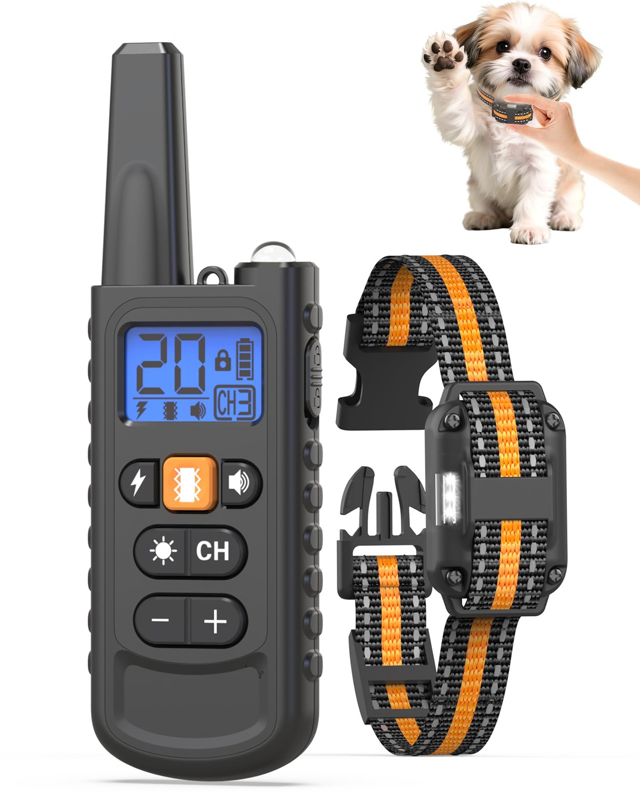 Dog Shock Collar for Small Dogs – 3300FT Long Range IP67 Waterproof Rechargea...