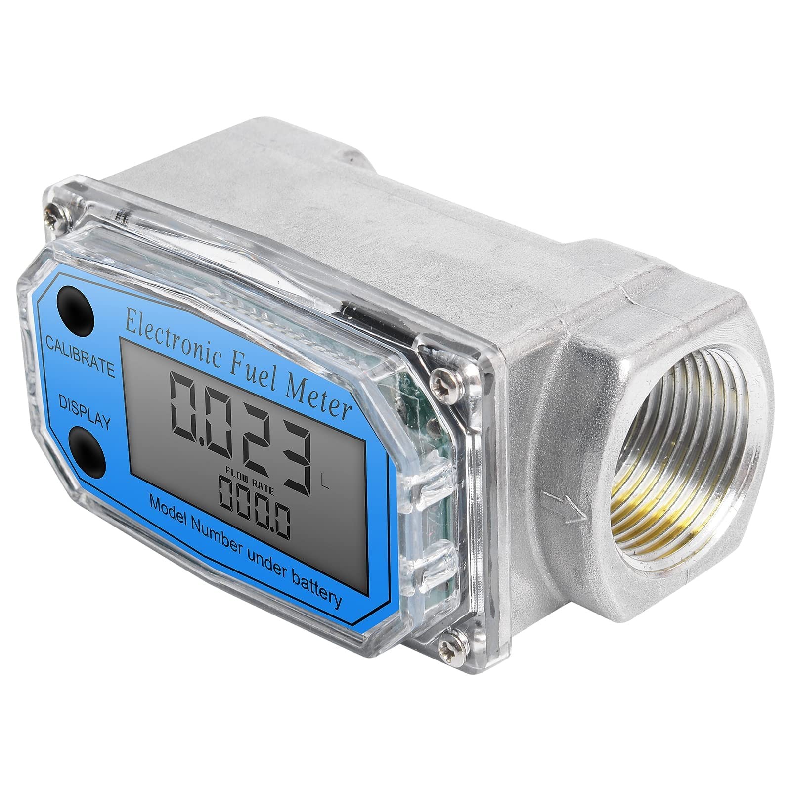 2" Digital Turbine Flow Meter, LCD Digital Display Flowmeter, Gas Oil Fuel Fl...