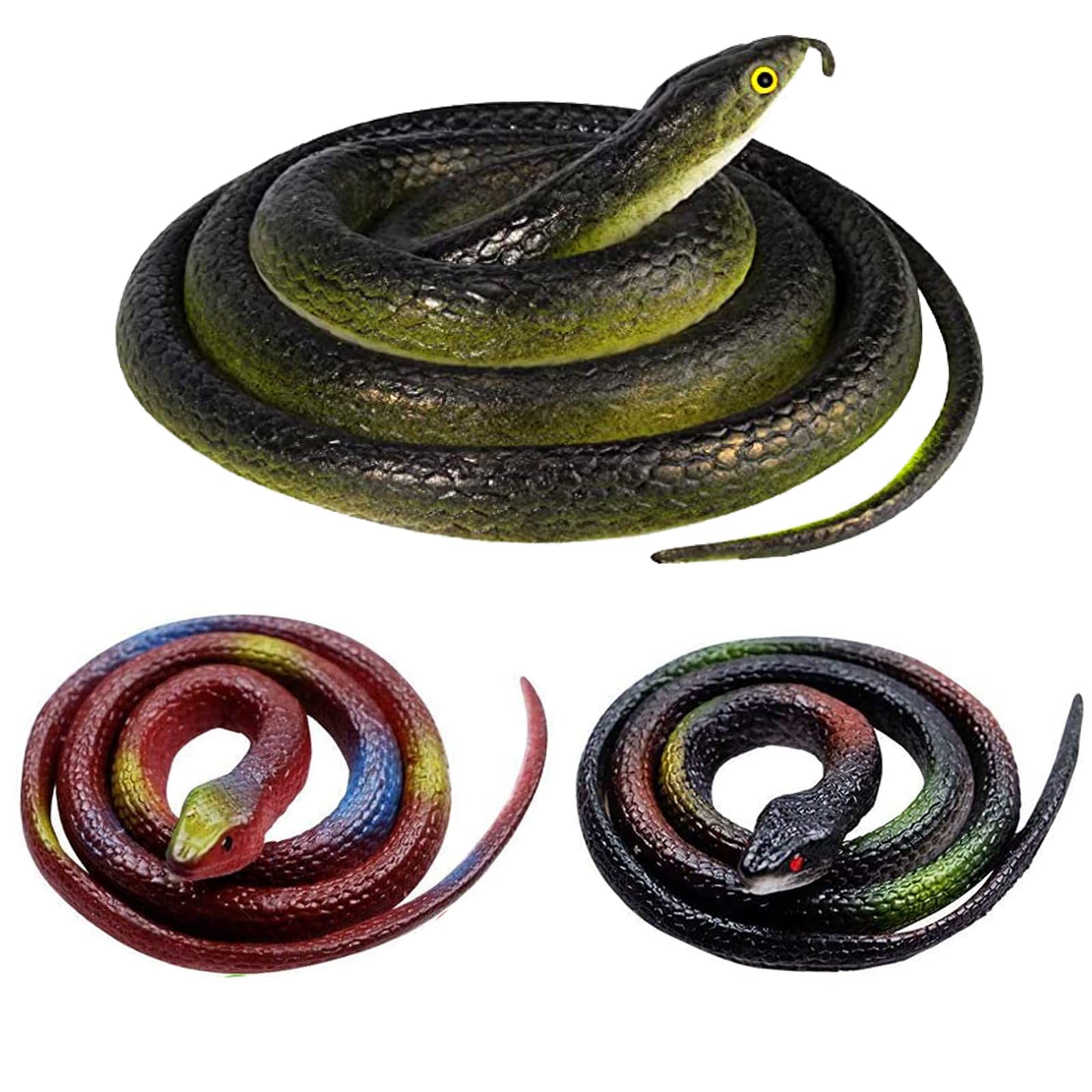 jxzdle Fake Snake,3pcs Halloween Decorations Rubber Snakes to Keep Small