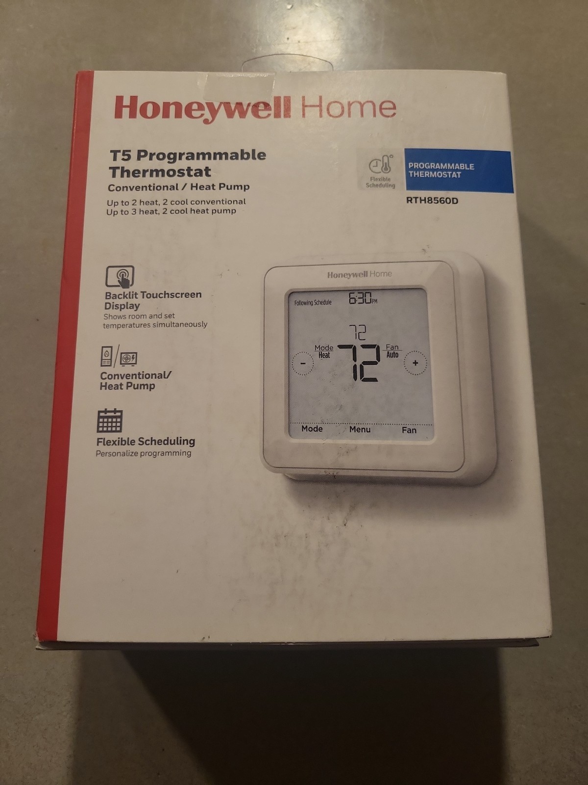 HONEYWELL HOME T5 Programmable TOUCHSCREEN Thermostat RTH8560D