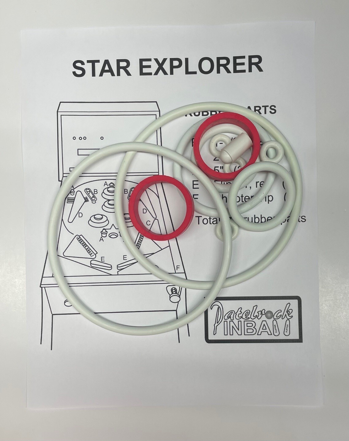 1977 Sentinel Star Explorer Pinball Machine Rubber Ring Kit