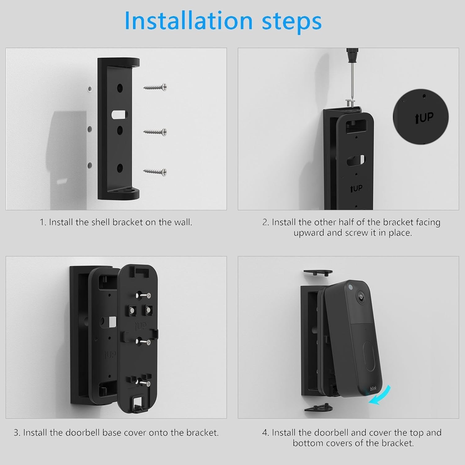 Adjustable Wall Mount for Blink Video Doorbell - Secure & Stylish 0-45° Angle