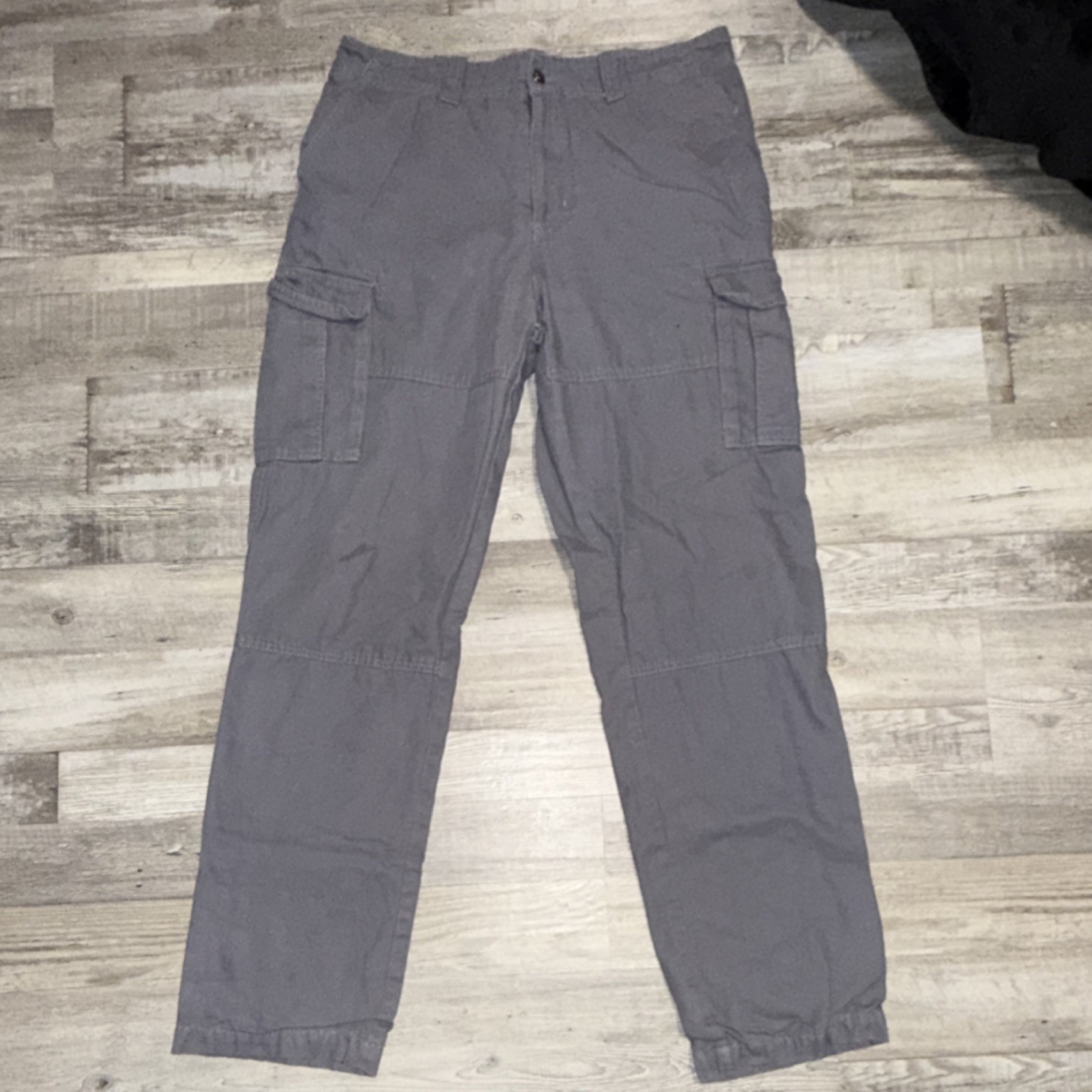 Guide Gear Men's Gray Flannel Lined Cargo Pants W34 L32 Cotton