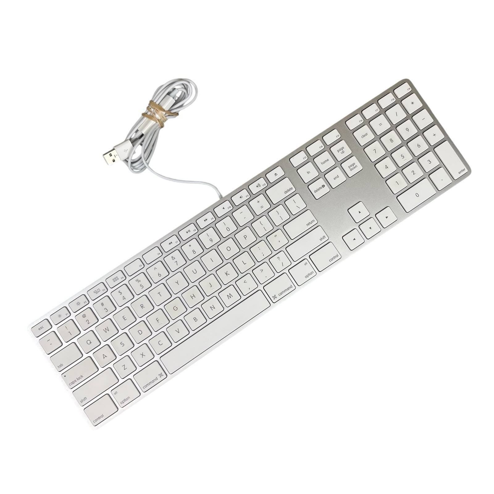 Apple White Aluminum USB Wired Keyboard A1243 Tested Working