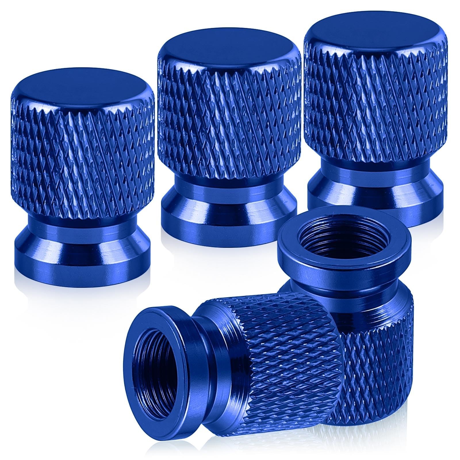 Blue Tire Valve Stem Caps, 5 Pcs Aluminum Alloy Corrosion Resistant | Anodic ...