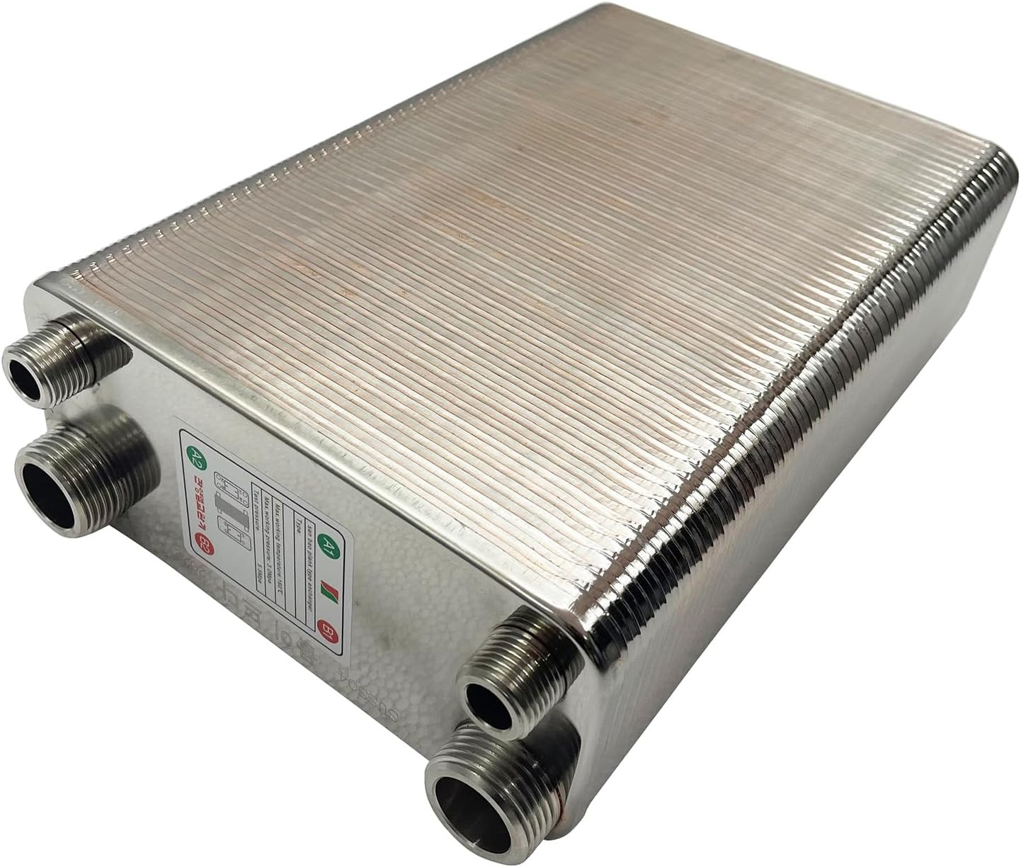 100 Plate Heat Exchanger Water to Water Brazed Plate Heat Exchanger SUS304 Stain