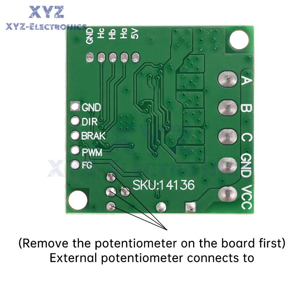 DC6-24V 100W BLDC 3-phase DC Brushless Hall Motor Drive Motor Speed Controller
