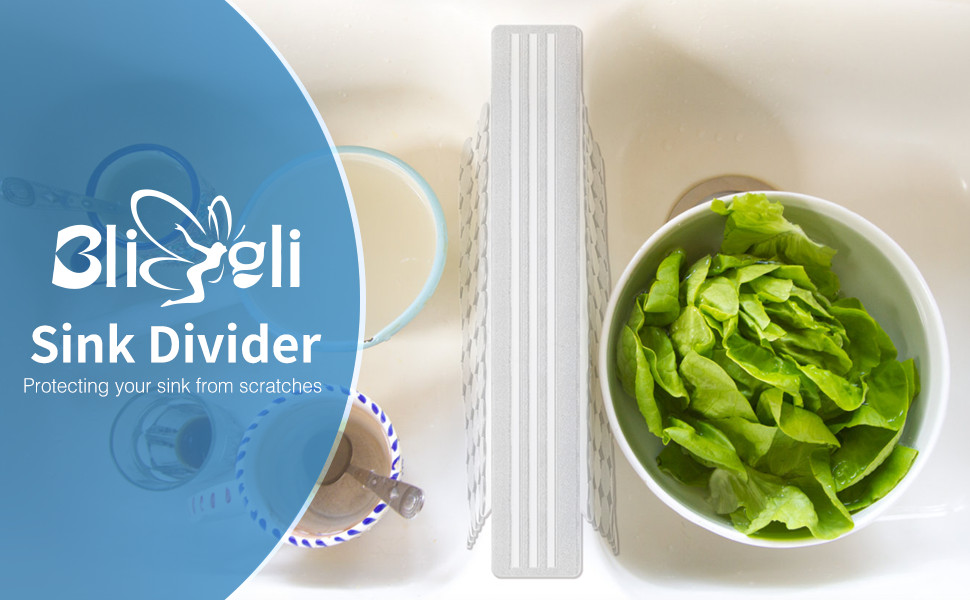 Plastic Sink Saddle, Sink Divider Mat with Strong Suction Cups, Kitchen Divided