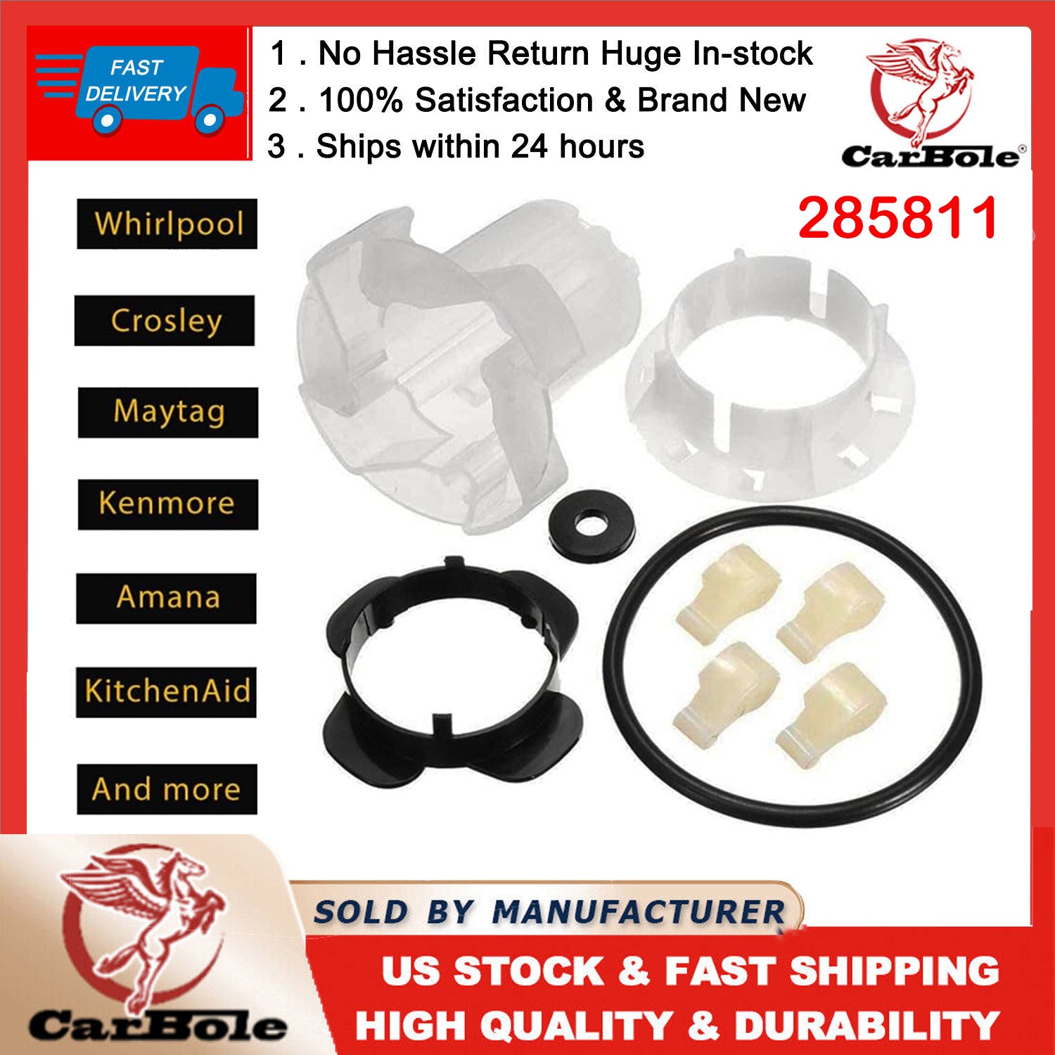 For Whirlpool Kenmore Washing Machine Parts 285811 Washer Agitator Dogs Cam Kit