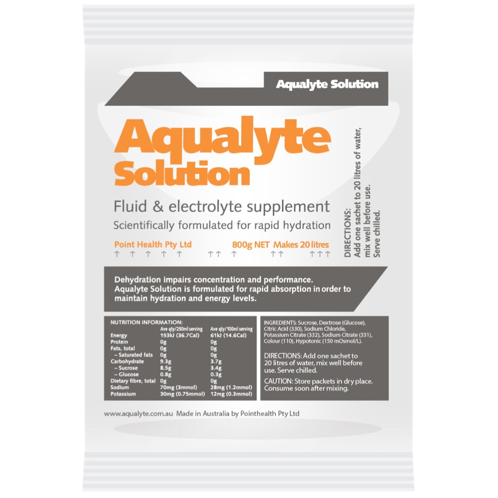 5x 800g Aqualyte hydration sachets for 20 litre drink dispenser ORANGE flavour
