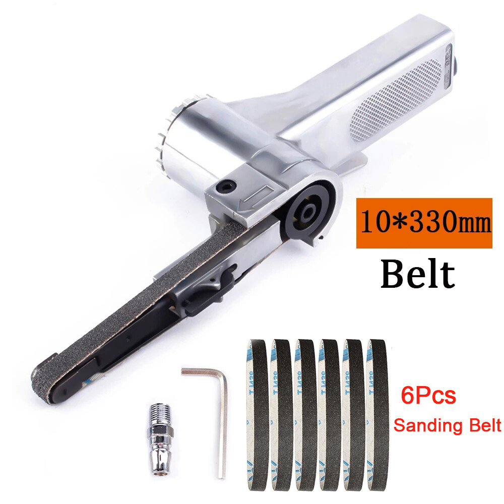 3/8"x 13"Air Belt Sander Pneumatic Grinder with 5Pc Belt Metal Surface Polishing
