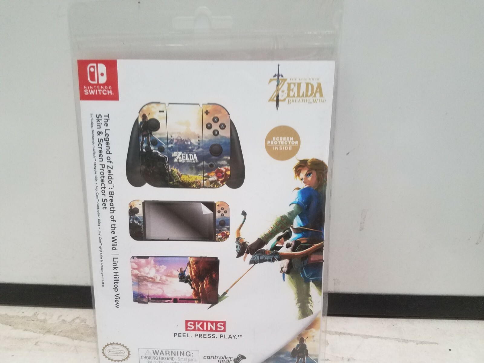 Controller Gear Nintendo Switch Skin & Screen Protector Zelda Link top hill