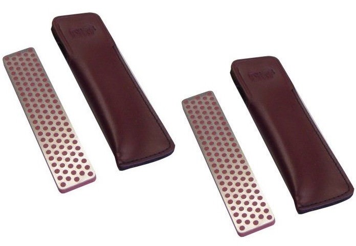 2 PACK DMT Pocket Hone 4.38" X 0.88" Diamond Knife Sharpener w/Leather Sheath