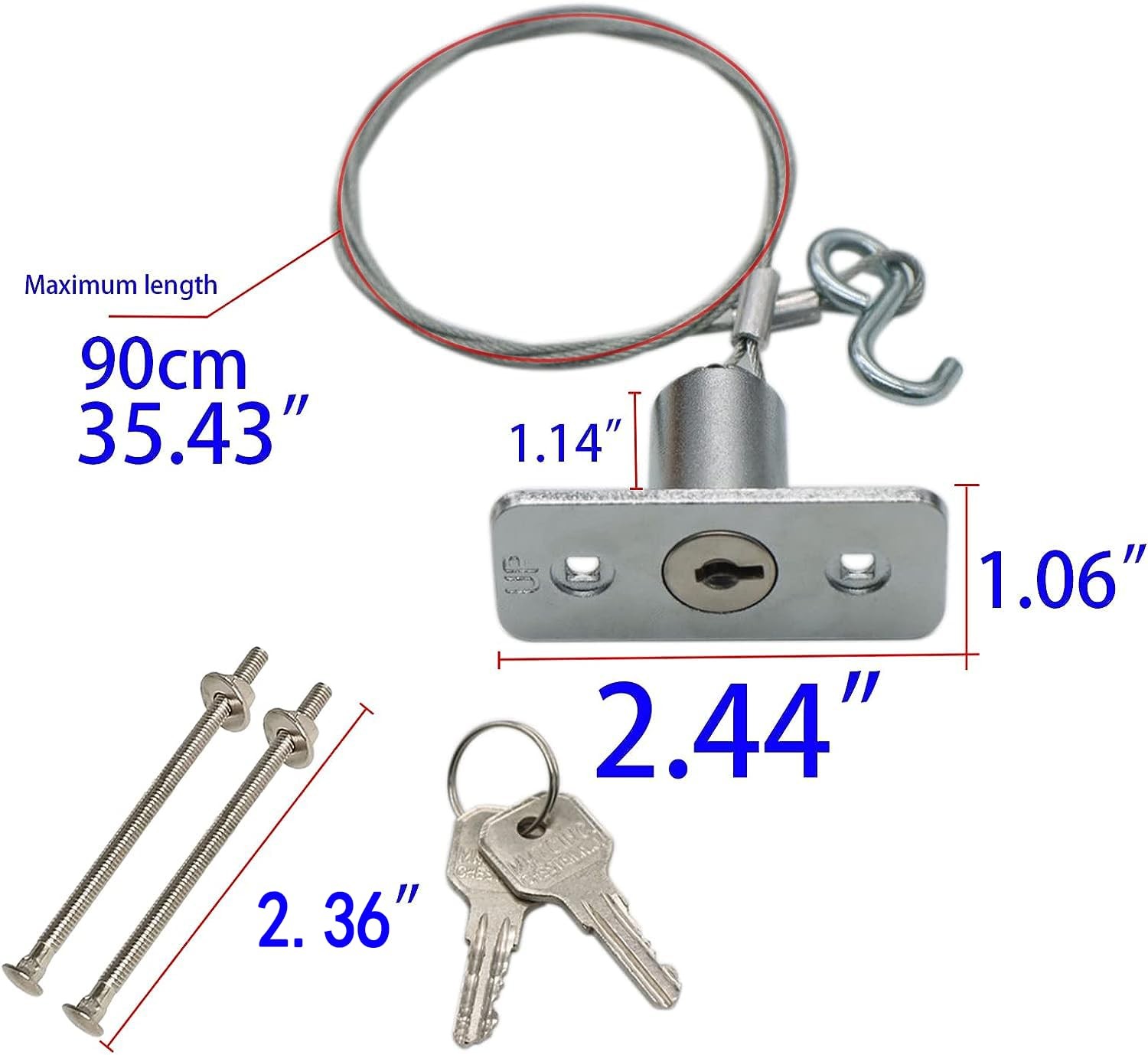Garage Door Emergency Release Lock Kit Includes Keys & Mount Hardware NEW