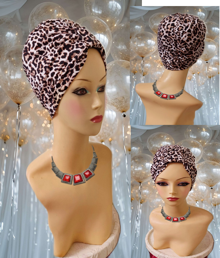 Pretty Turban  Chemo Turban  Hat Hair Loss " Animal Print