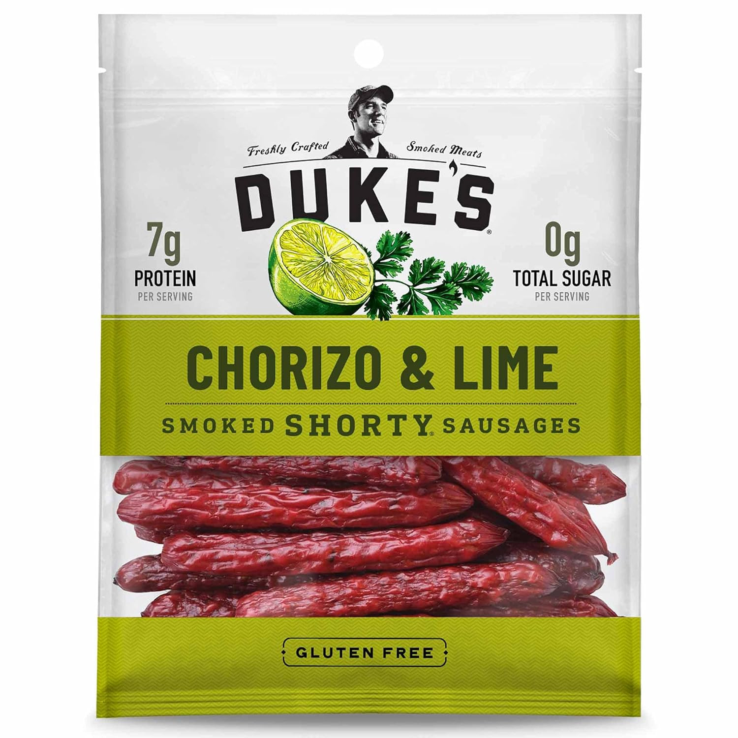 Duke's Pork Chorizo & Lime Smoked Shorty Sausages, 7g Protein Per Serving, 5 oz
