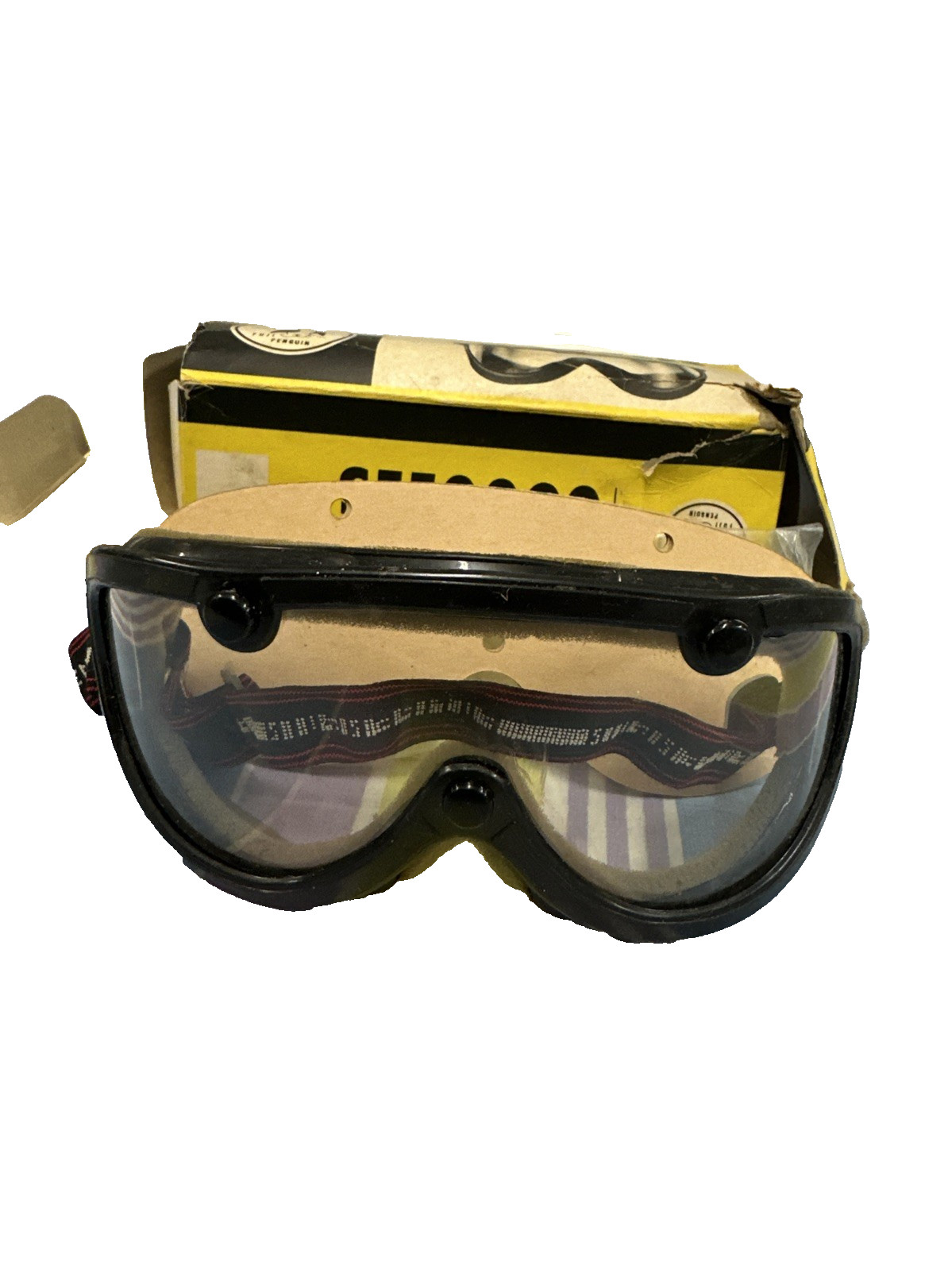 Vintage NOS FUJI Penguin Goggles Model 220 Rubber Frame Motorcycle Japan Made