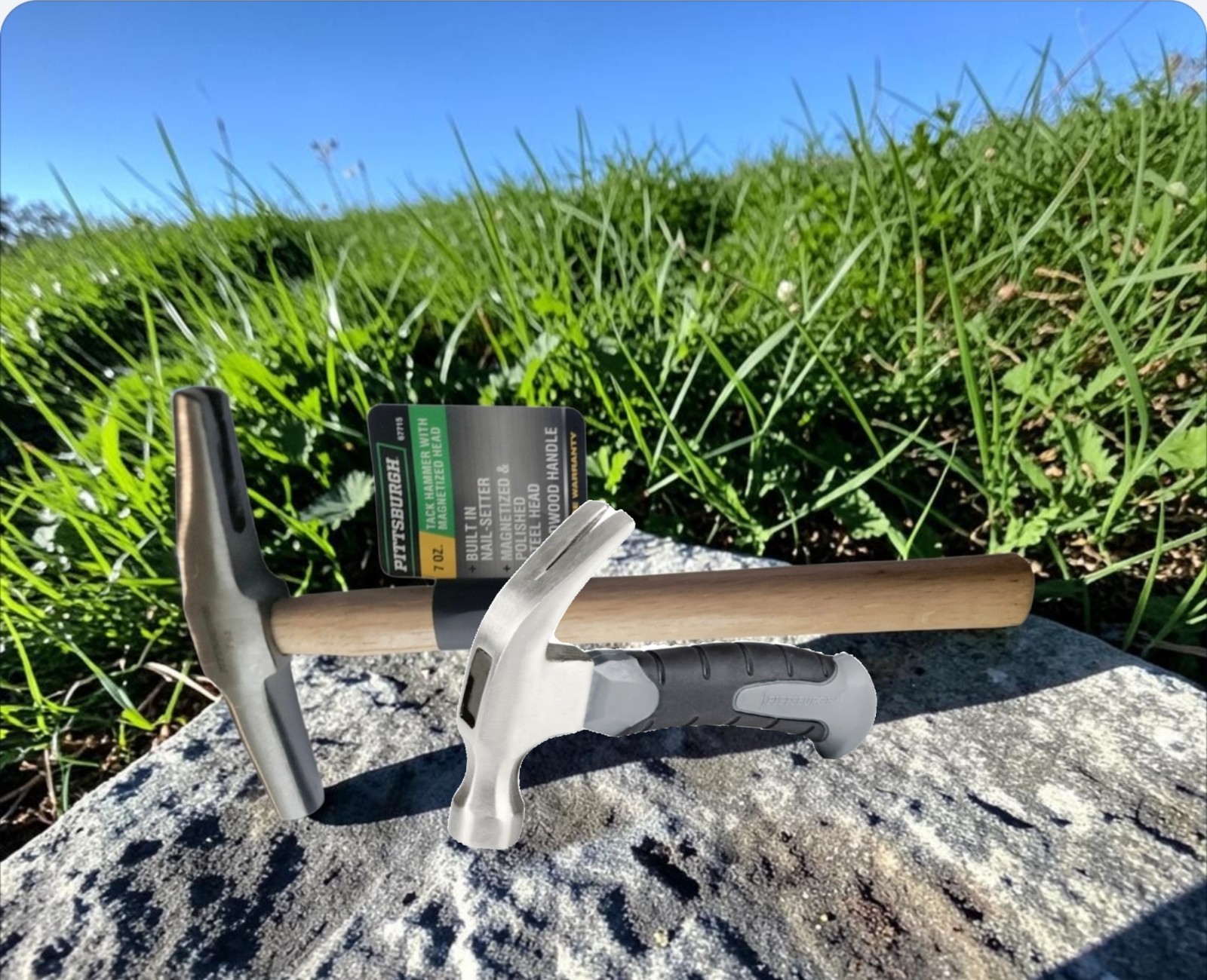 Combination Pittsburgh  7oz Tack Hammer/ 8 oz.  Stubby Hammer Wood Handle