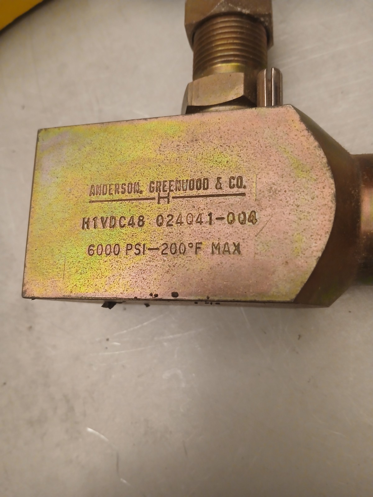Tyco Anderson Greenwood Co. H1VDC-48 02.4041.004 6000 psi at 200 F