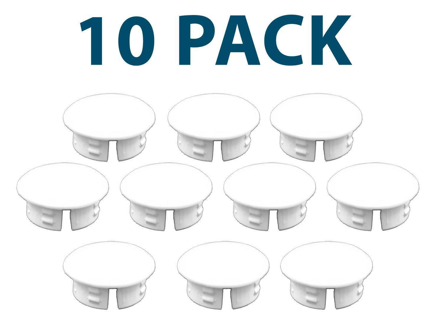 White PVC Vinyl 5/8 Inch Hole Plug | 10 Pack