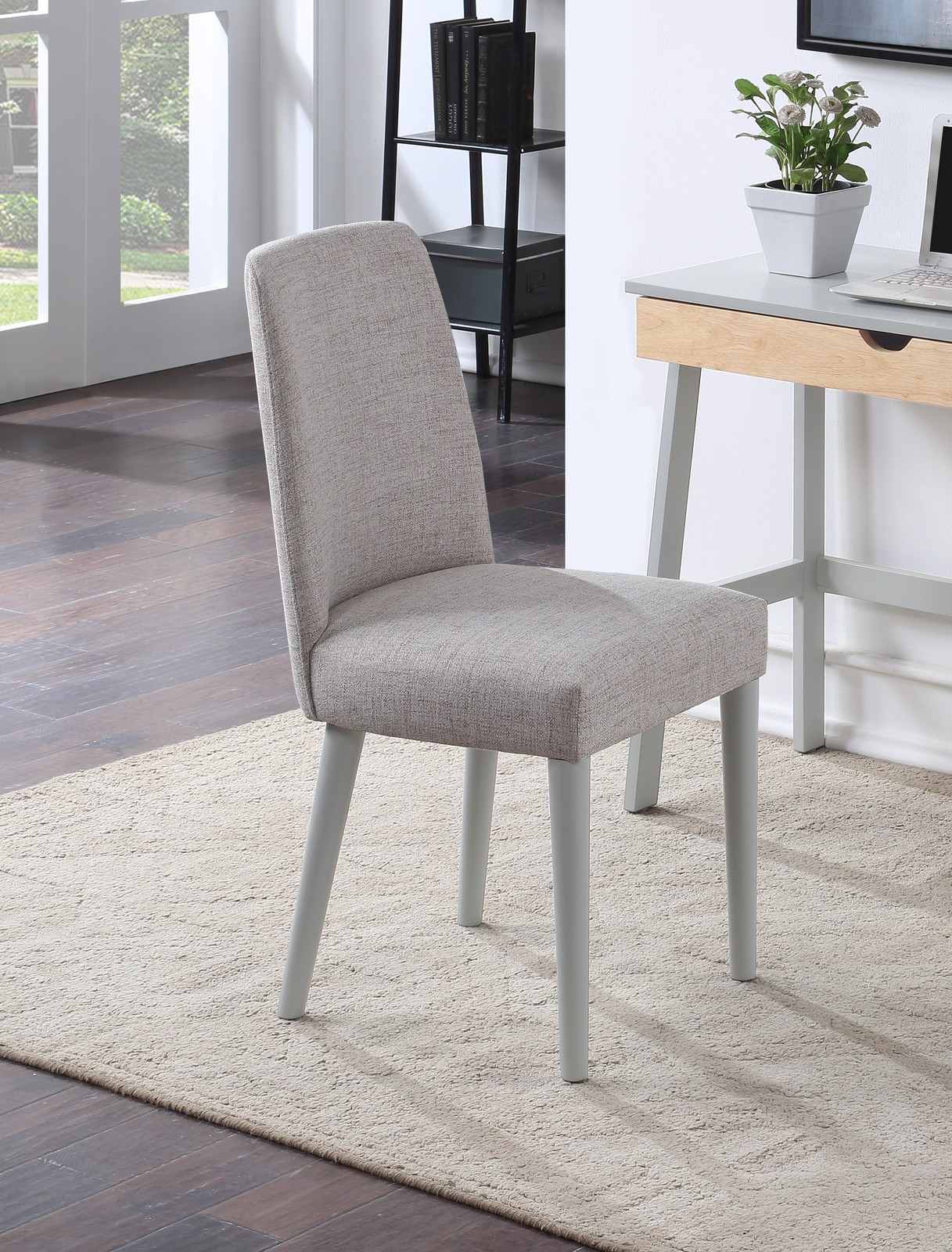 Gray Fabric Chair with Gray Legs, Modern Accent Chair for Living Room