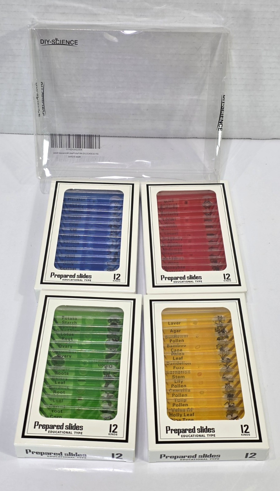 DIY SCIENCE 48 Prepared‎ Microscope Slides Educational Type - NIB