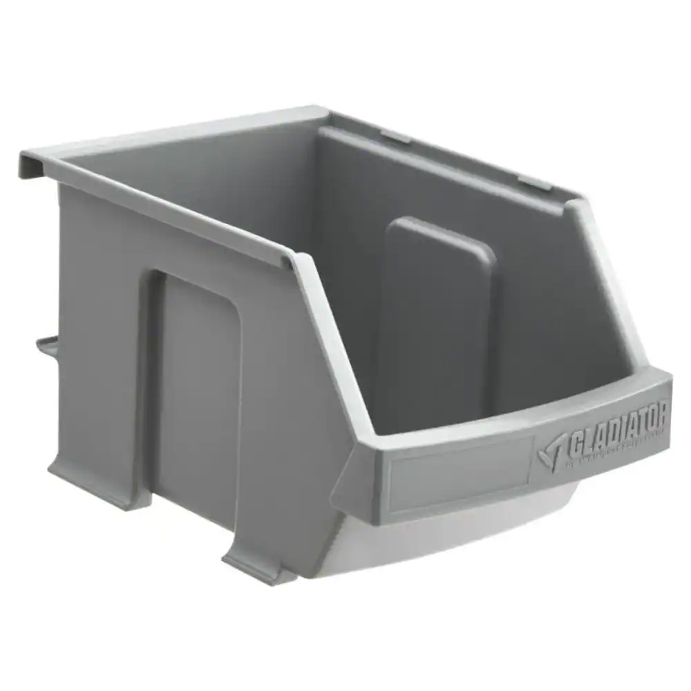 4 In. H X 4.5 In. W X 7 In. D Garage Storage Small Item Gray Plastic Bins for Ge