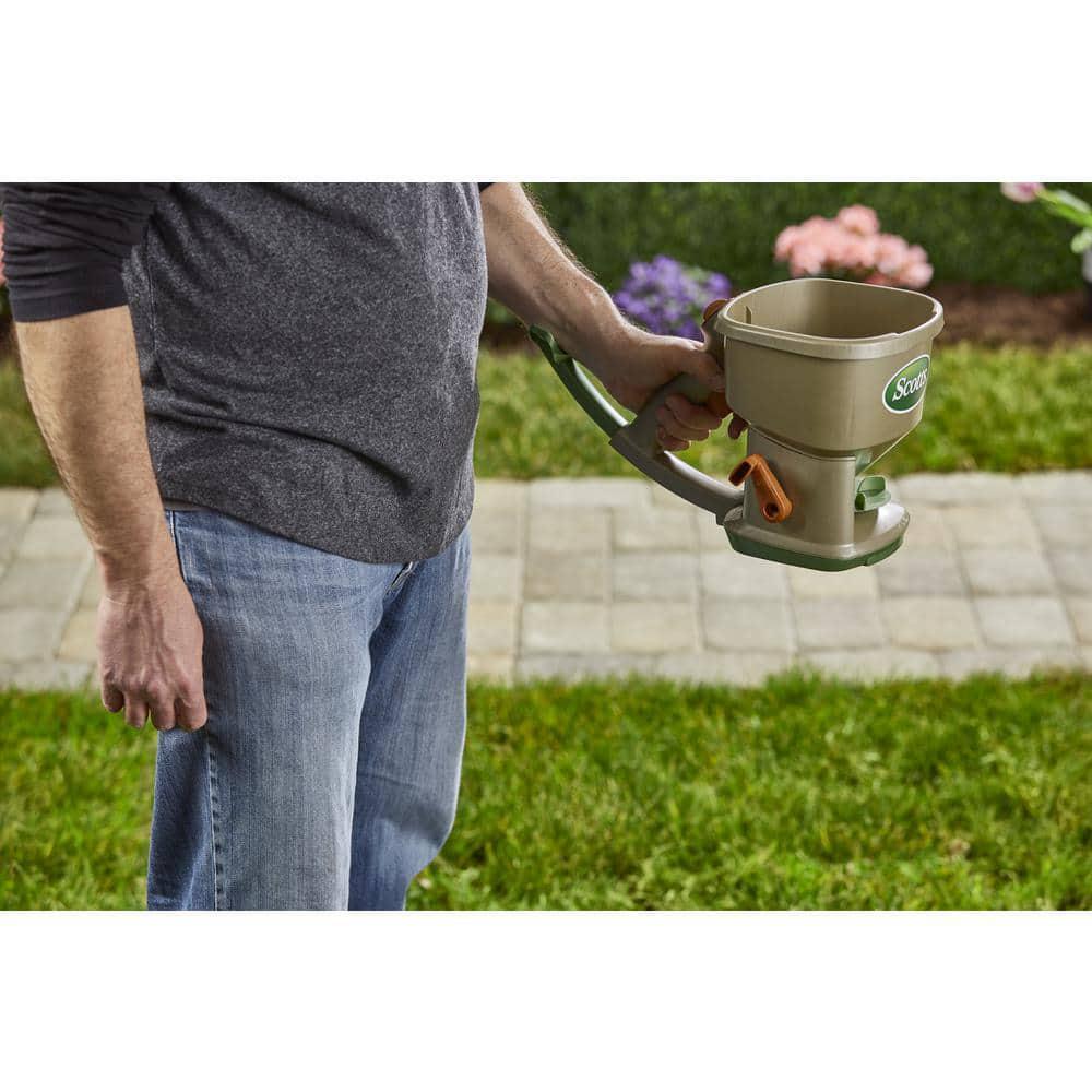 Handheld Broadcast Spreader Holds1,500 sq.ft. Seed Fertilizer Salt Ice Melt