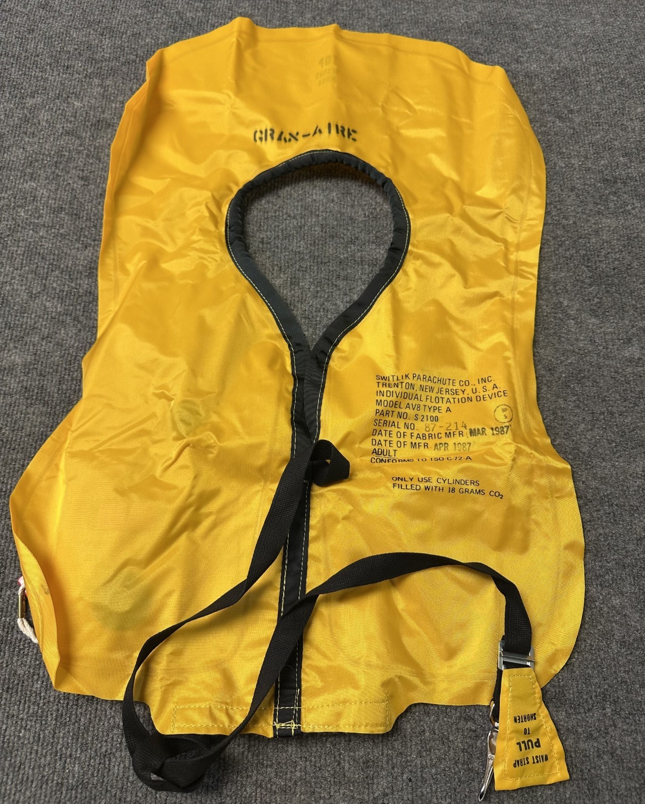 Switlik Parachute Co. Life Preserver - P/N 32102