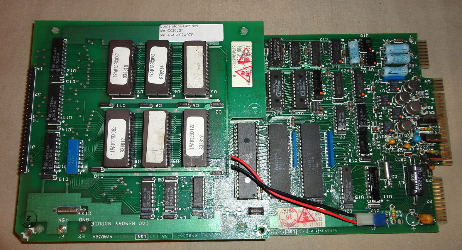 CORNERSTONE CONTROLS 46A6607X07R IAC MEMORY MODULE 49A0364 CIRCUIT BOARD USED