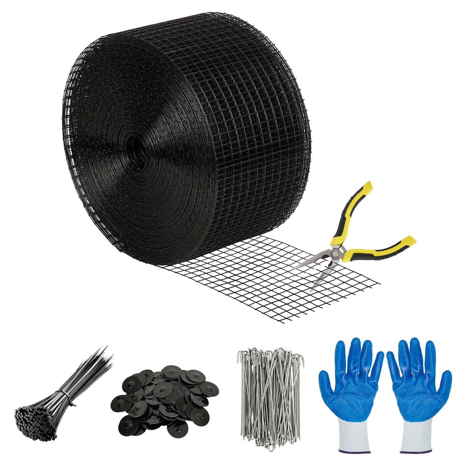 Sierrasquad 6In X 120Ft Solar Panel Guard Kit Pvc Coated Wire Mesh 100 Fastener