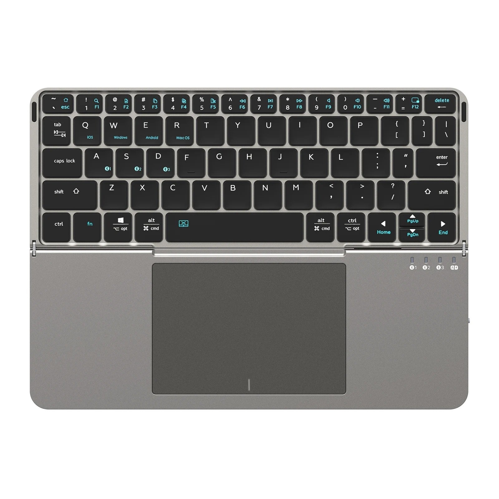 Foldable Bluetooth Keyboard with Touchpad & Phone Holder for Tablet & PC