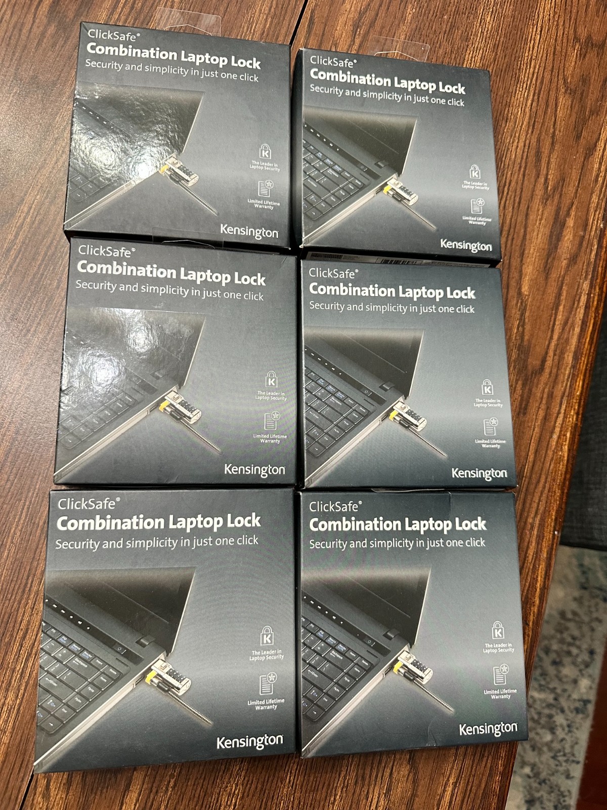 Lot of 6 Kensington ClickSafe Combination Laptop Locks K64697US New Sealed NOS