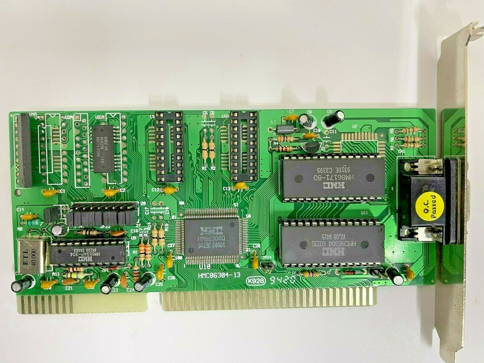 RARE VINTAGE HMC HM86304Q 256K EXP 512K 16 BIT ISA VGA CARD HMC86304-13 MXB25