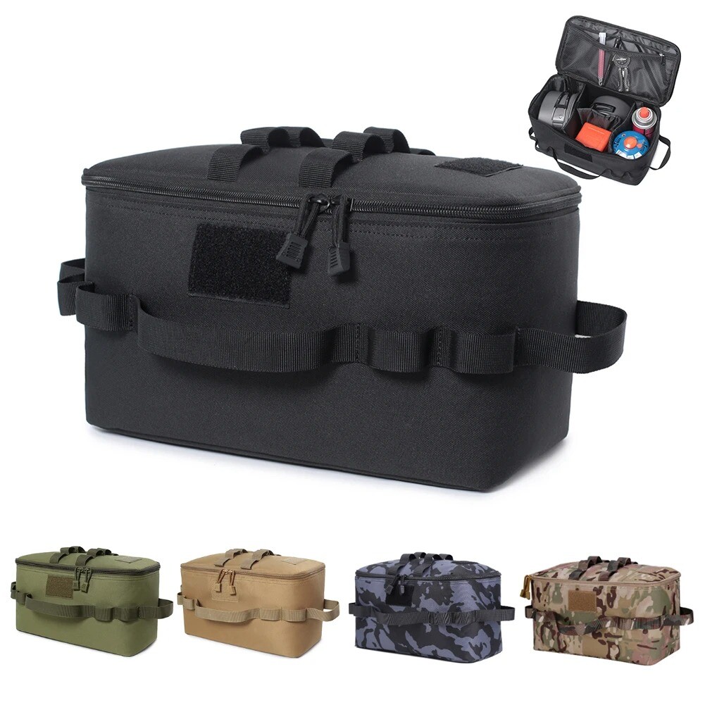11L Outdoor Camping Storage Bag Lamps Gas Stove Gas Canister Pot Carry Organizer