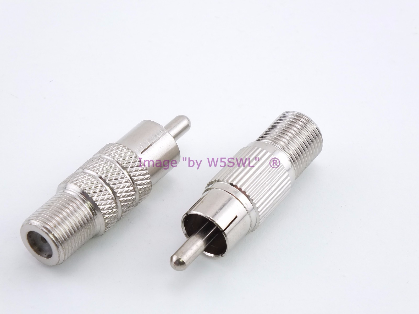 RCA Male to F Type Female Adapter 2-PACK - Sold by W5SWL