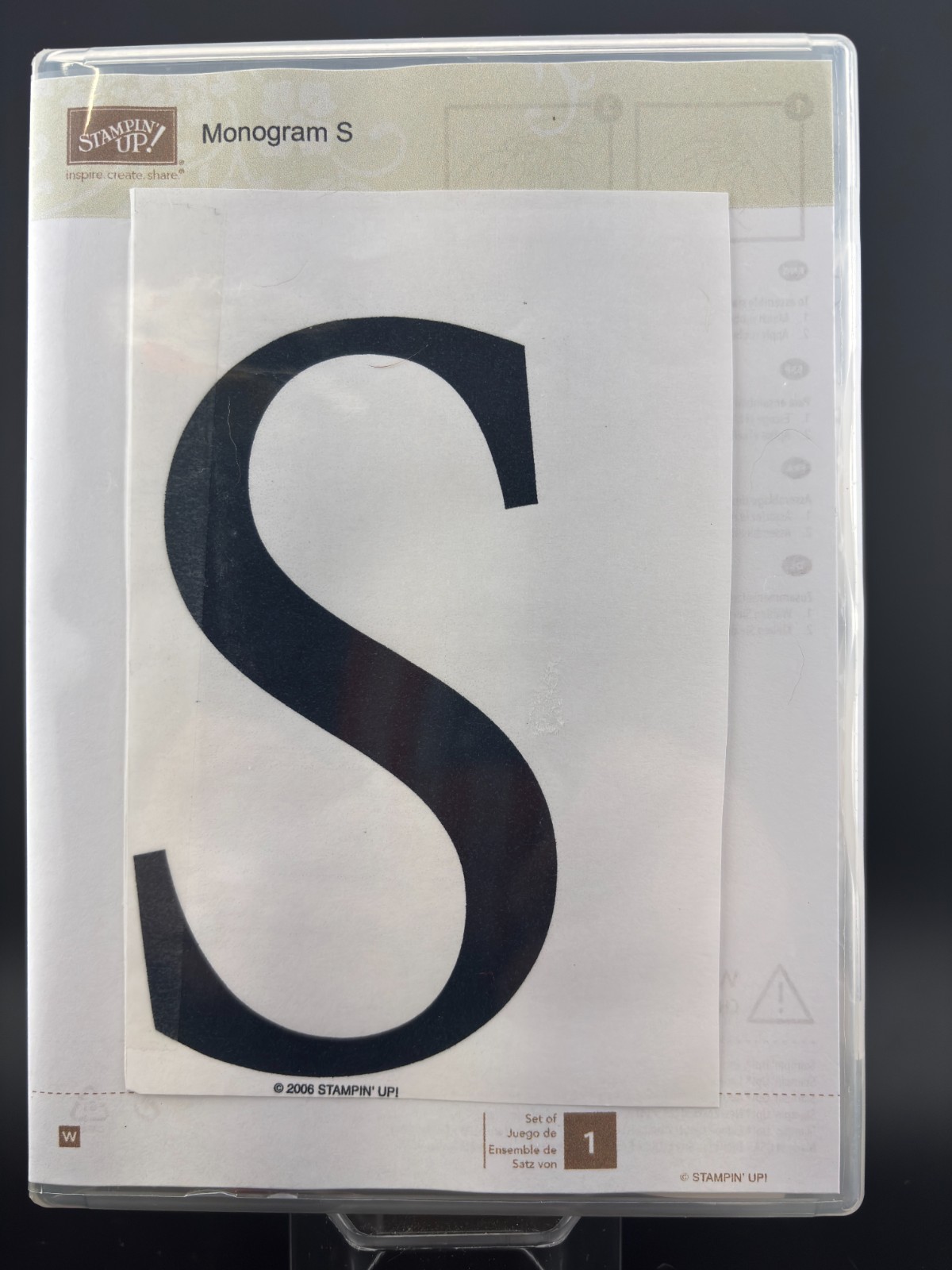 Stampin’ Up! Monogram "S"  Mounted Rubber Stamp
