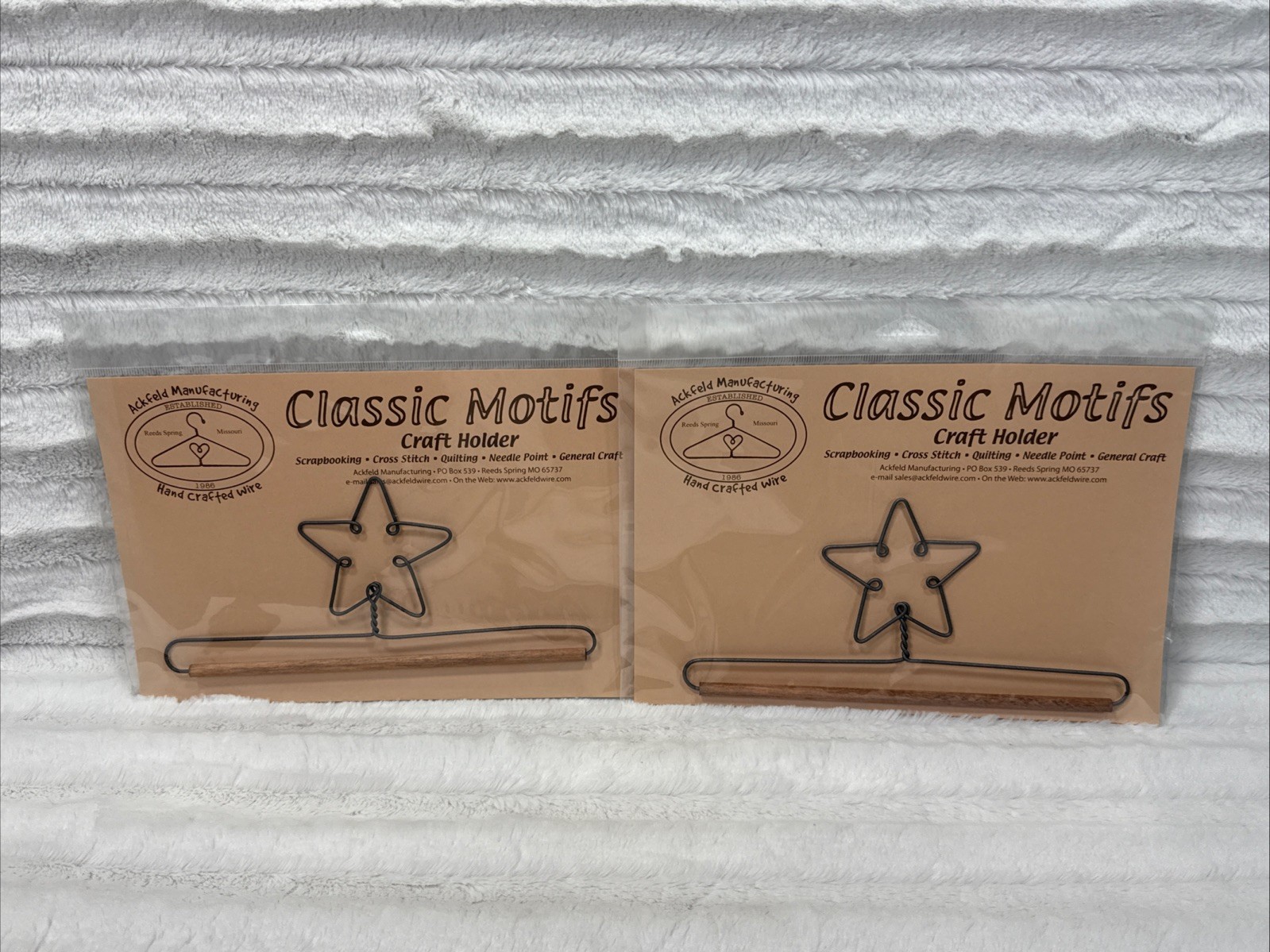 (2) Classic Motifs Craft Holder ~ 7.5” Star Holder Hanger Ackfeld Manufacturing