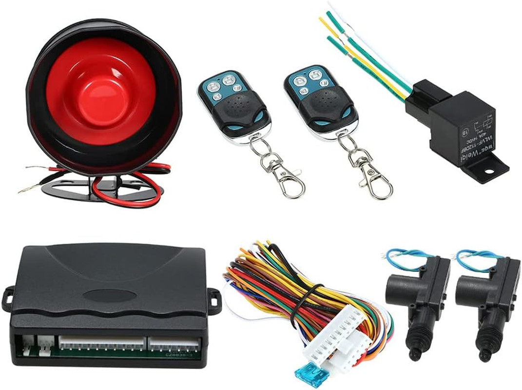 NEW Car Alarm System with 2 Door Remote Central Locking Kit Shock Sensor Immobil