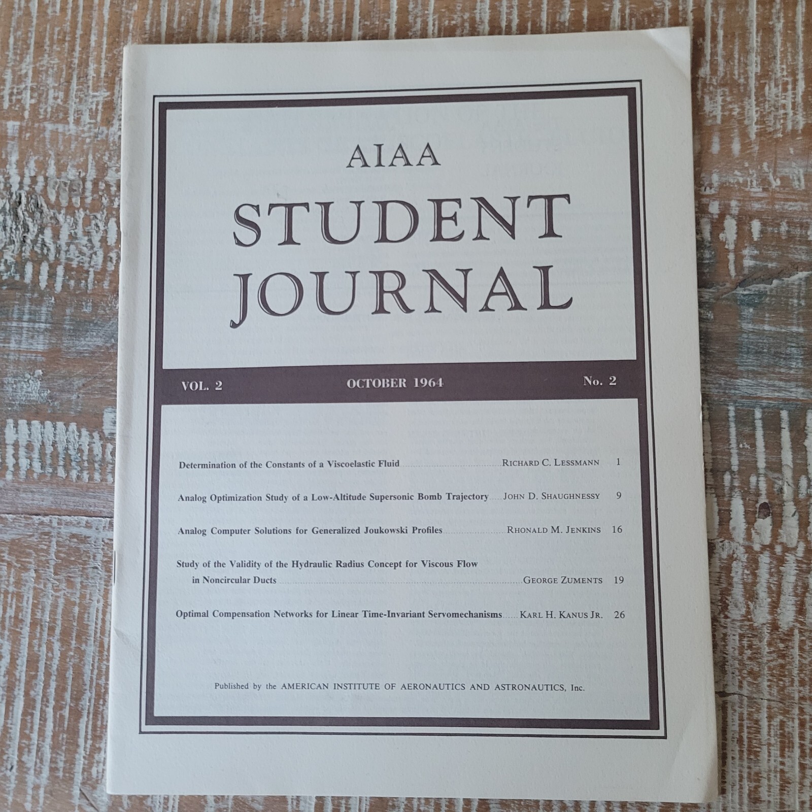 AIAA Student Journal Vol 2 No 2 American Institute Aeronautics Astronautics 1964