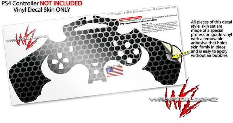 Skin for Sony PS4 Controller Mesh Metal Hex 02