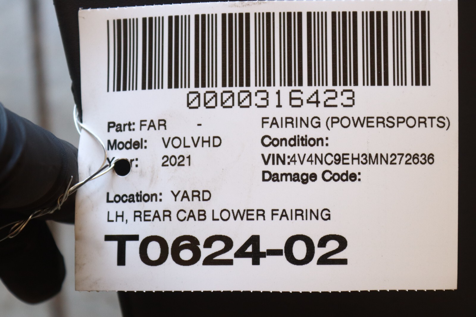 2019-2023 VOLVO VNL 760 D13 REAR LEFT SIDE CAB LOWER FAIRING PANEL OEM