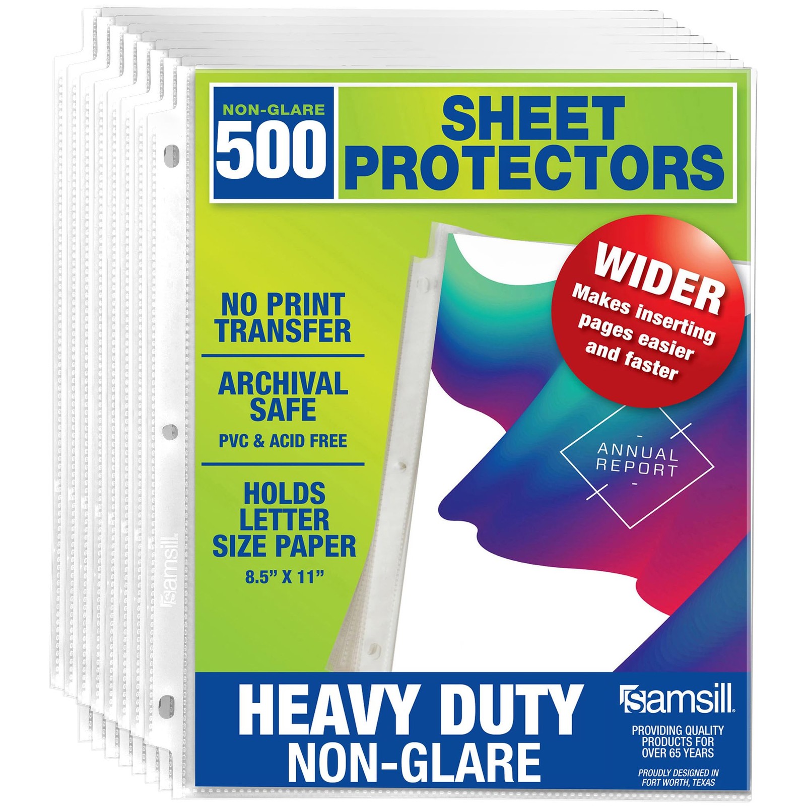 500 Pack Heavy Duty Sheet Protectors 8.5x11 Inch Non-Glare Top Loading Acid Free
