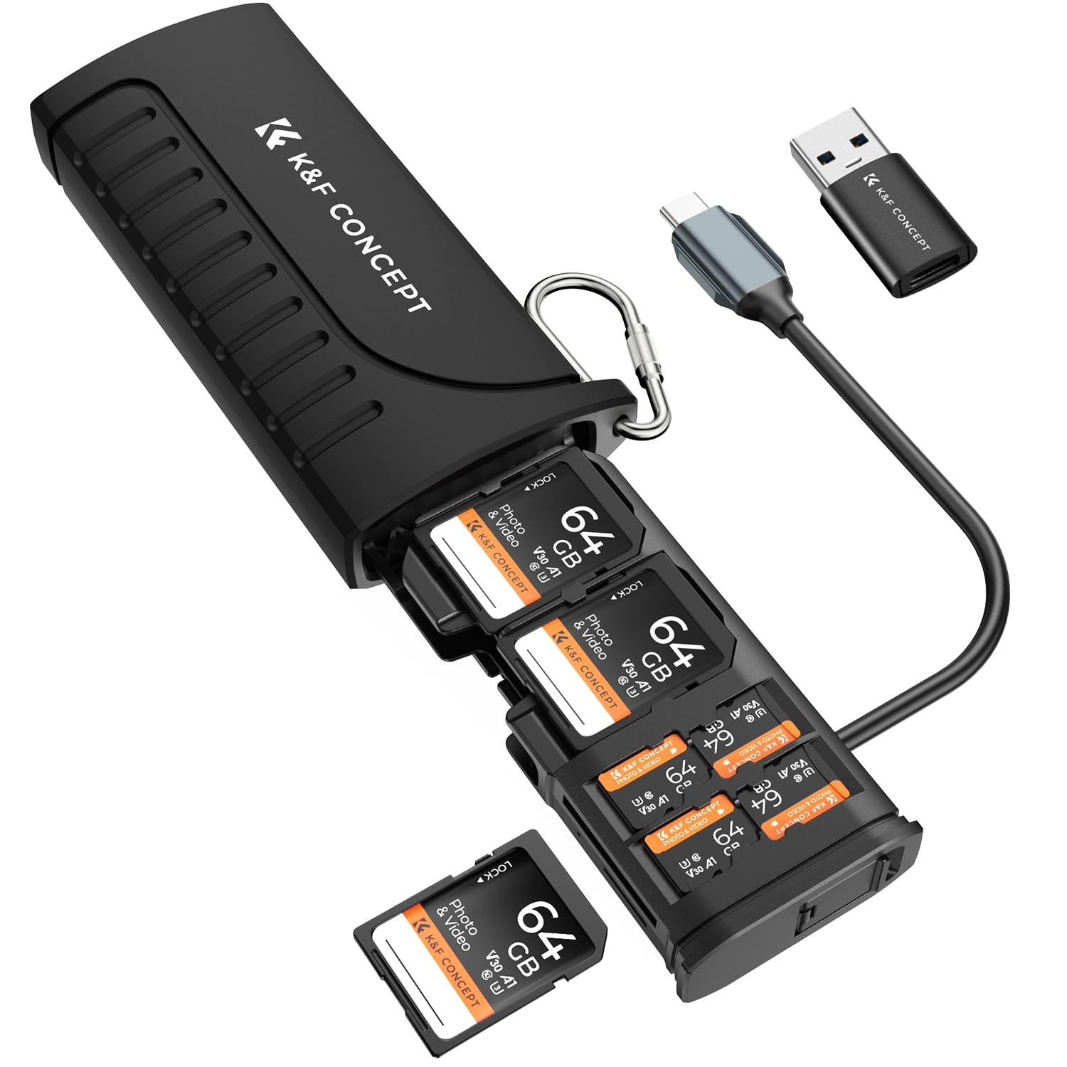 2-in-1 SD Card Reader Adapter, UHS-II/SD 4.0/Micro SD/USB 3.1 -Dual Slots Hig...