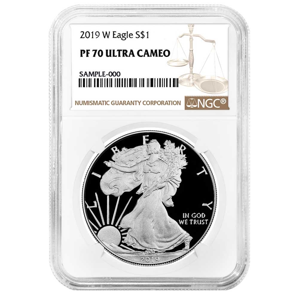 2019-W Proof $1 American Silver Eagle NGC PF70UC Brown Label