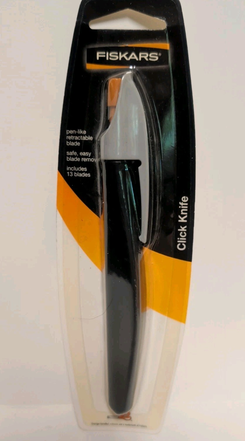 Vintage Fiskars Click Knife - Pen-Like Retractable Blade - with 13 Blades NEW