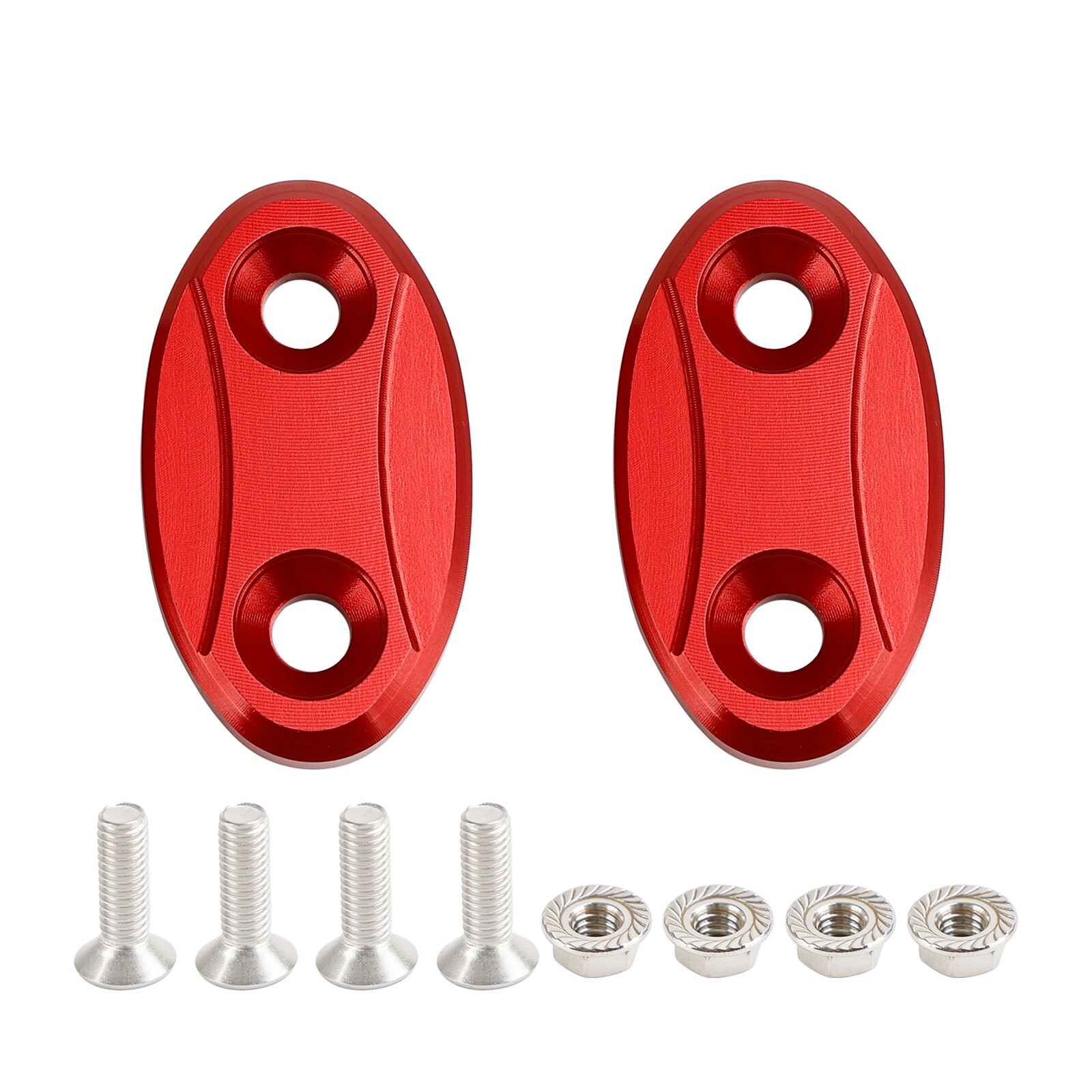 ALUMINUM MIRROR BLOCK OFF PLATES HOLE CAPS RED FOR YAMAHA YZF-R1 R1 2007-2014 #8